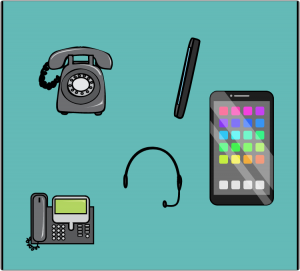 Image shows different communication devices