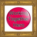 Working Together Hero red badge with gold frame